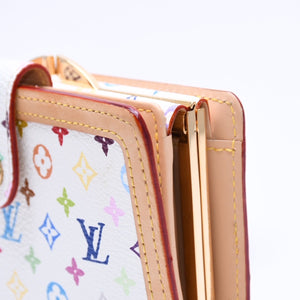 Very Good Condition LOUIS VUITTON Portefeuille Viennois Bifold Wallet M92987 Monogram Multicolor White Takashi Murakami Used 4a004393