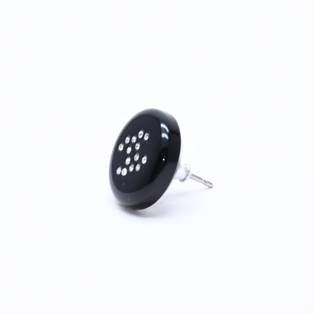 CHANEL シャネル ココマーク ピアス 重量約0.88g 05V刻印 樹脂系 ラインストーン ブラック 片耳用 美品 中古 51293