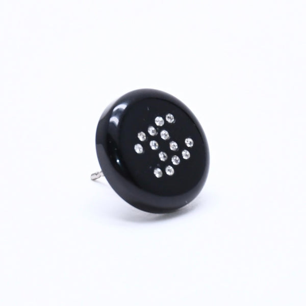 CHANEL シャネル ココマーク ピアス 重量約0.88g 05V刻印 樹脂系 ラインストーン ブラック 片耳用 美品 中古 51293