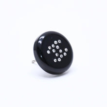 Load image into Gallery viewer, CHANEL シャネル ココマーク ピアス 重量約0.88g 05V刻印 樹脂系 ラインストーン ブラック 片耳用 美品 中古 51293