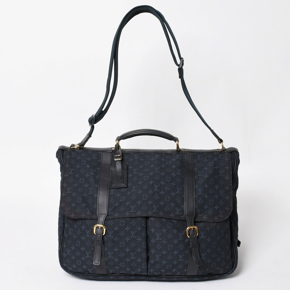 LOUISVUITTON ルイヴィトン ドュニーズ モノグラムミニ M42311 ショルダーバッグ ネイビー ゴールド金具 美品 中古 4a004388