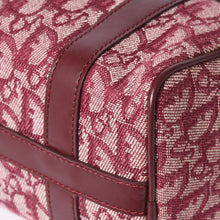 Load image into Gallery viewer, Christian Dior クリスチャンディオール トロッターミニボストンバッグ ジャガードキャンバス レザー ボルドー ゴールド金具 美品 中古 4a004397