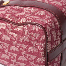 Load image into Gallery viewer, Christian Dior クリスチャンディオール トロッターミニボストンバッグ ジャガードキャンバス レザー ボルドー ゴールド金具 美品 中古 4a004397