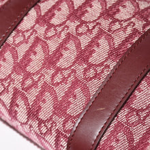 Load image into Gallery viewer, Christian Dior クリスチャンディオール トロッターミニボストンバッグ ジャガードキャンバス レザー ボルドー ゴールド金具 美品 中古 4a004397
