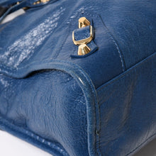 Load image into Gallery viewer, BALENCIAGA バレンシアガ クラシック シティ S ハンドバッグ 431621 ショルダーバッグ ブルー ゴールド金具 B528147 ラムスキン 美品 中古 4a004355