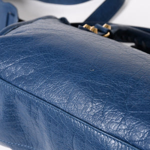 BALENCIAGA バレンシアガ クラシック シティ S ハンドバッグ 431621 ショルダーバッグ ブルー ゴールド金具 B528147 ラムスキン 美品 中古 4a004355