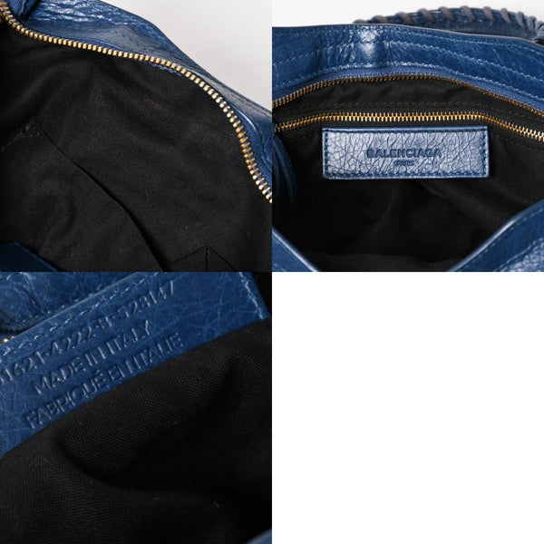 BALENCIAGA バレンシアガ クラシック シティ S ハンドバッグ 431621 ショルダーバッグ ブルー ゴールド金具 B528147 ラムスキン 美品 中古 4a004355