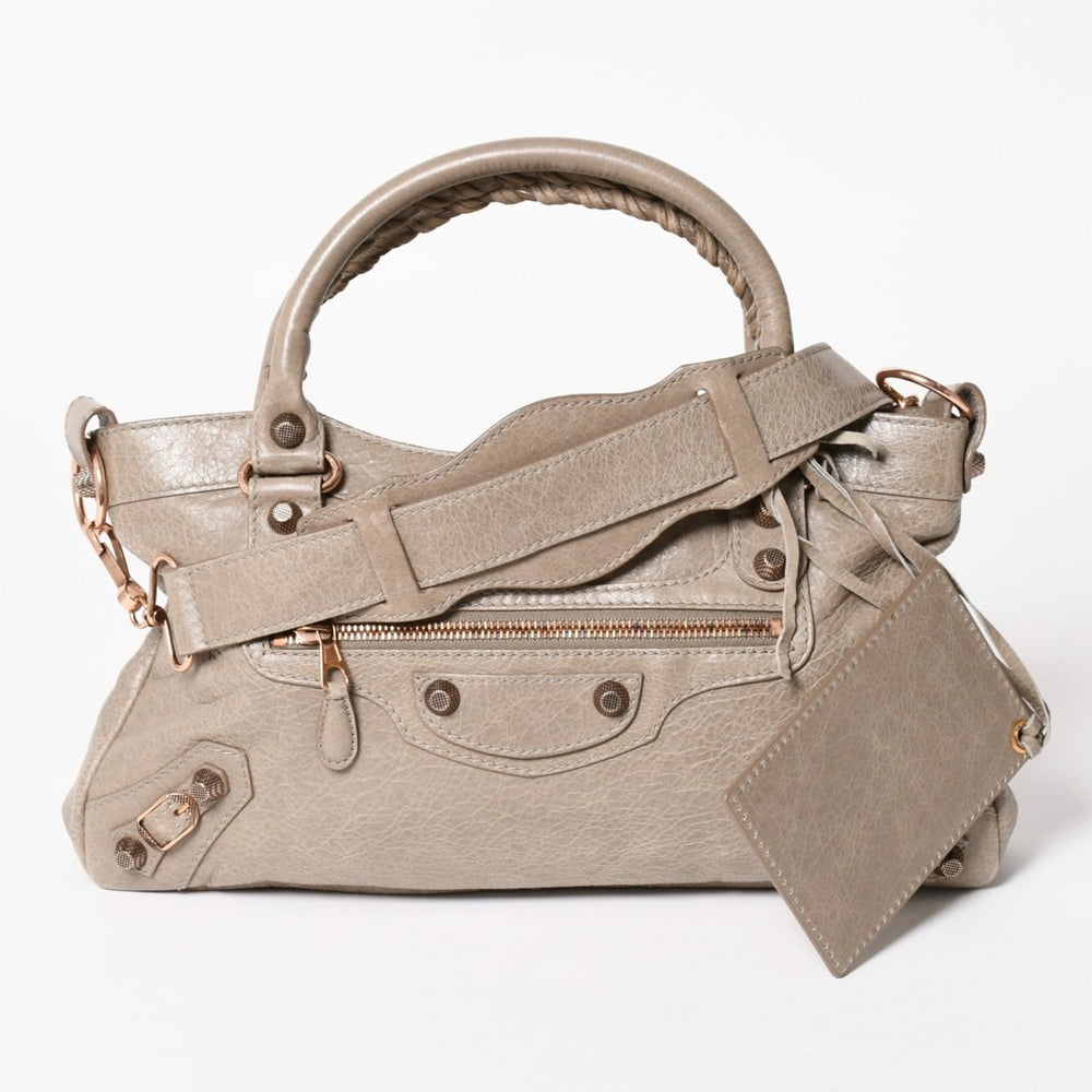 極美品 BALENCIAGA バレンシアガ ザ・ジャイアント ハンドバッグ ショルダーバッグ 2WAY 240577 グレー 中古 4a004354