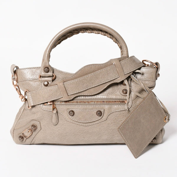 Very Good Condition BALENCIAGA The Giant Handbag Shoulder Bag 2WAY 240577 Gray Used 4a004354