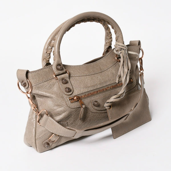 Very Good Condition BALENCIAGA The Giant Handbag Shoulder Bag 2WAY 240577 Gray Used 4a004354