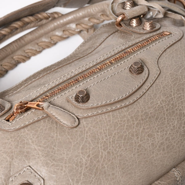 Very Good Condition BALENCIAGA The Giant Handbag Shoulder Bag 2WAY 240577 Gray Used 4a004354