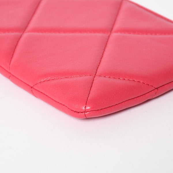New and unused CHANEL CHANEL 19 Dizneuf Pouch AP1059 29th series Coco Mark Lambskin Pink Gold hardware Used 4a004291
