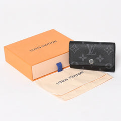 極美品 LOUIS VUITTON ルイヴィトン ブラック グレー ミュルティクレ 6連 キーケース モノグラム エクリプス M82603 シルバー金具 中古 4a004288