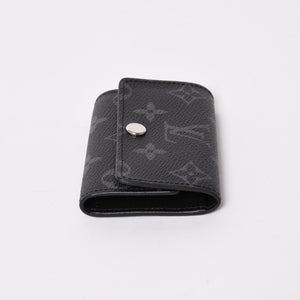 極美品 LOUIS VUITTON ルイヴィトン ブラック グレー ミュルティクレ 6連 キーケース モノグラム エクリプス M82603 シルバー金具 中古 4a004288