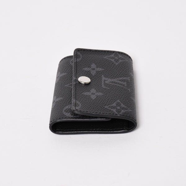 極美品 LOUIS VUITTON ルイヴィトン ブラック グレー ミュルティクレ 6連 キーケース モノグラム エクリプス M82603 シルバー金具 中古 4a004288