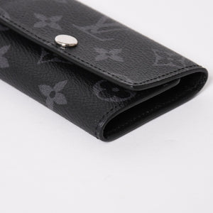 極美品 LOUIS VUITTON ルイヴィトン ブラック グレー ミュルティクレ 6連 キーケース モノグラム エクリプス M82603 シルバー金具 中古 4a004288
