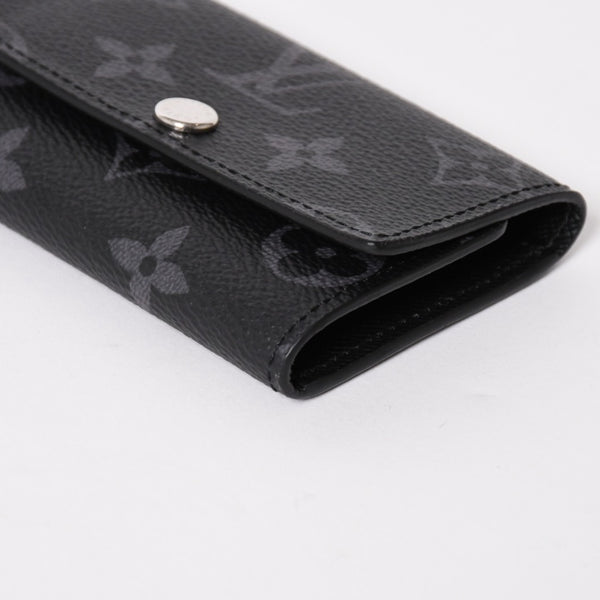 極美品 LOUIS VUITTON ルイヴィトン ブラック グレー ミュルティクレ 6連 キーケース モノグラム エクリプス M82603 シルバー金具 中古 4a004288