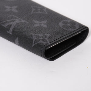 極美品 LOUIS VUITTON ルイヴィトン ブラック グレー ミュルティクレ 6連 キーケース モノグラム エクリプス M82603 シルバー金具 中古 4a004288