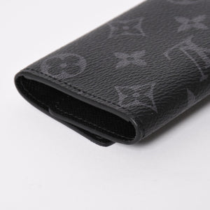 極美品 LOUIS VUITTON ルイヴィトン ブラック グレー ミュルティクレ 6連 キーケース モノグラム エクリプス M82603 シルバー金具 中古 4a004288
