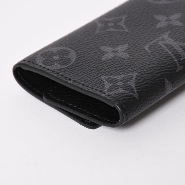 極美品 LOUIS VUITTON ルイヴィトン ブラック グレー ミュルティクレ 6連 キーケース モノグラム エクリプス M82603 シルバー金具 中古 4a004288