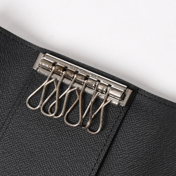極美品 LOUIS VUITTON ルイヴィトン ブラック グレー ミュルティクレ 6連 キーケース モノグラム エクリプス M82603 シルバー金具 中古 4a004288