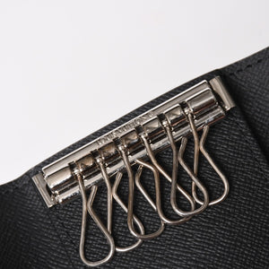 極美品 LOUIS VUITTON ルイヴィトン ブラック グレー ミュルティクレ 6連 キーケース モノグラム エクリプス M82603 シルバー金具 中古 4a004288