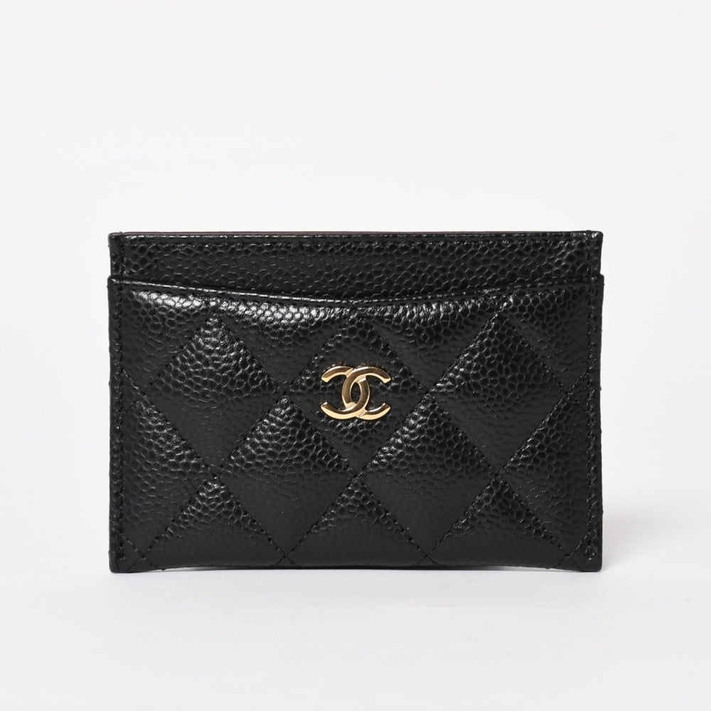 Like new CHANEL CHANEL Classic Card Case AP0213 Caviar Skin Matelasse Black Coco Mark Random Part Number Gold Hardware Used 4a004289