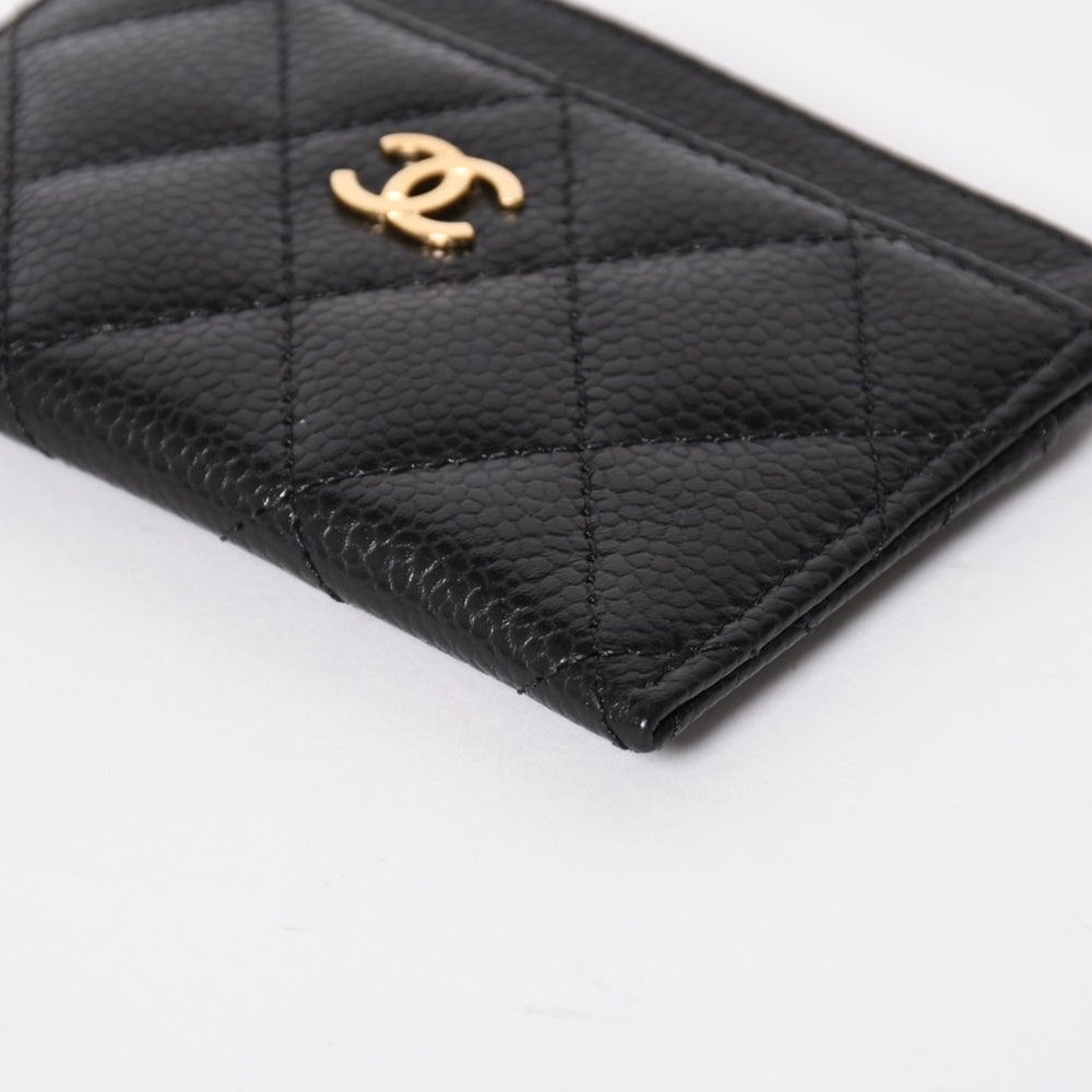 Like new CHANEL CHANEL Classic Card Case AP0213 Caviar Skin Matelasse Black Coco Mark Random Part Number Gold Hardware Used 4a004289