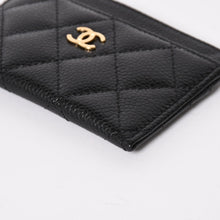 画像をギャラリービューアに読み込む, 新品同様 CHANEL シャネル クラシック カードケース AP0213 キャビアスキン マトラッセ ブラック ココマーク ランダム品番 ゴールド金具 中古 4a004289