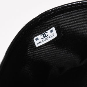 新品同様 CHANEL シャネル クラシック カードケース AP0213 キャビアスキン マトラッセ ブラック ココマーク ランダム品番 ゴールド金具 中古 4a004289