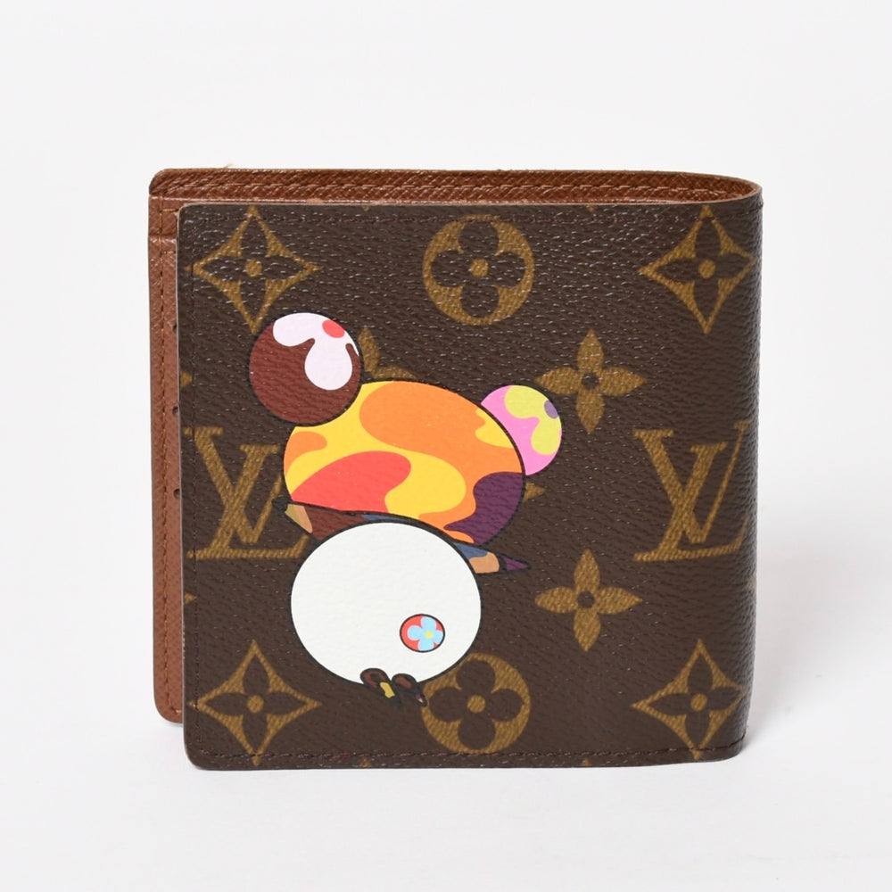 極美品 LOUIS VUITTON ルイヴィトン モノグラムパンダ ポルトフォイユマルコ M61666 財布 二つ折り財布 中古 4a004296