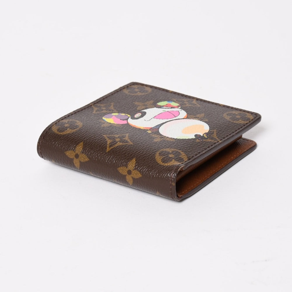 極美品 LOUIS VUITTON ルイヴィトン モノグラムパンダ ポルトフォイユマルコ M61666 財布 二つ折り財布 中古 4a004296