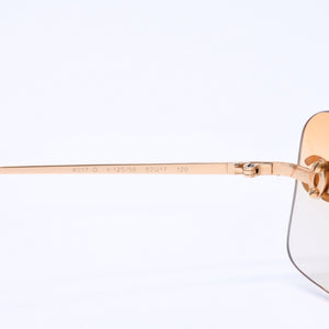 CHANEL Rimless Sunglasses Eyewear 4017-D c.125/56 Size 62□17 120 Coco Mark Rhinestone Good Condition Used 4a004405