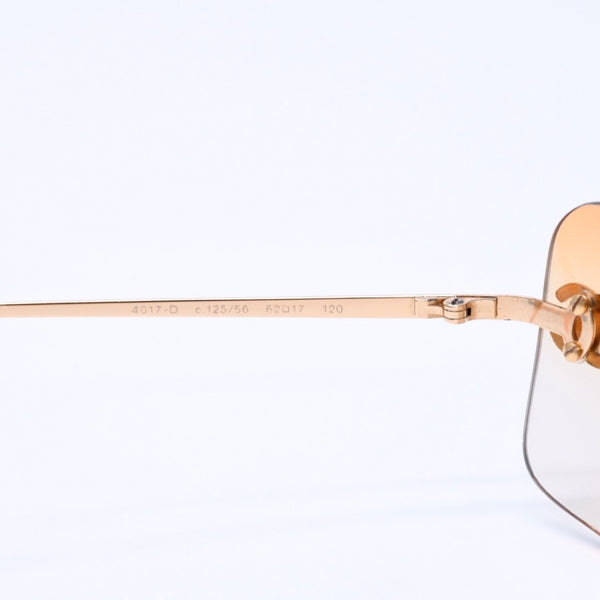 CHANEL Rimless Sunglasses Eyewear 4017-D c.125/56 Size 62□17 120 Coco Mark Rhinestone Good Condition Used 4a004405