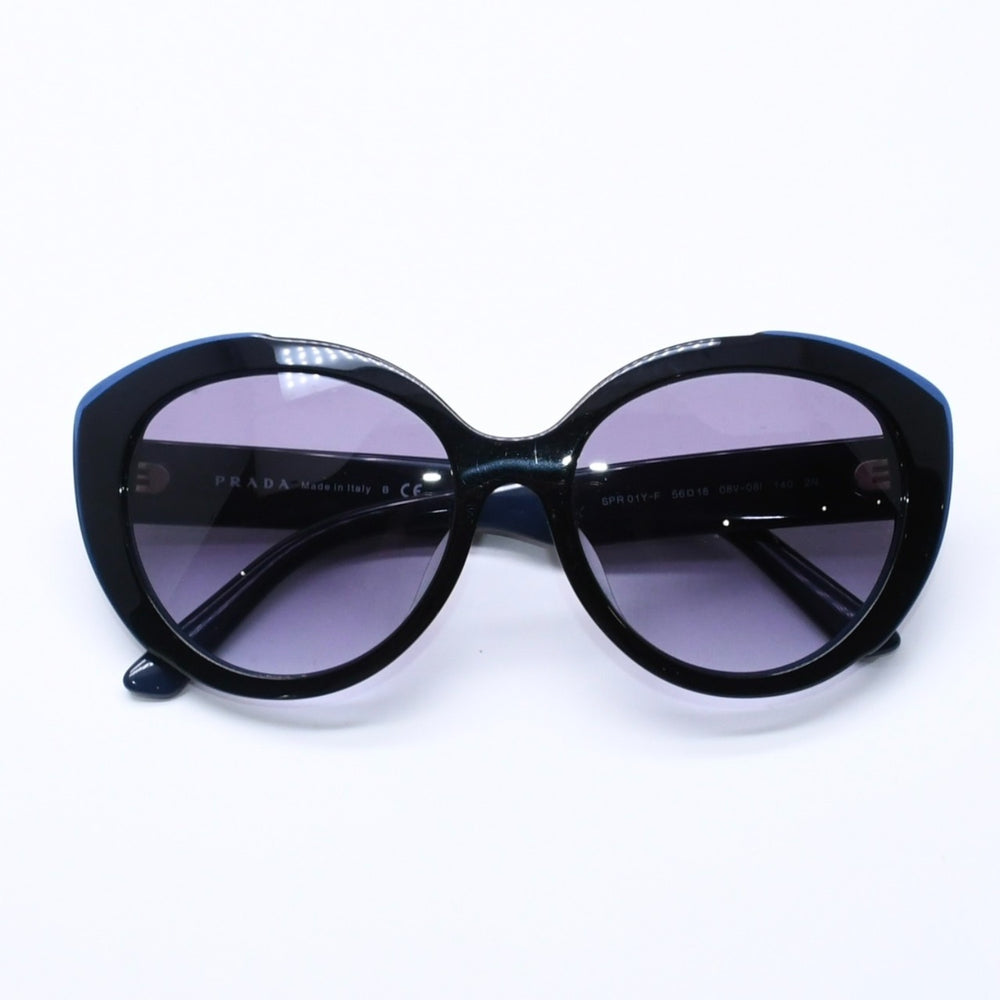 PRADA プラダ サングラス アイウェア SPR01Y-F 08V-08I サイズ56□18 140 ブラック ネイビー アセテート 美品 中古 4a004404