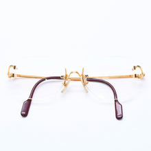 Load image into Gallery viewer, 極美品 CARTIER カルティエ ツーポイント リムレス メガネ 1932880 メタル ワインレッド ゴールド金具 中古 4a004258