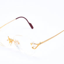 Load image into Gallery viewer, 極美品 CARTIER カルティエ ツーポイント リムレス メガネ 1932880 メタル ワインレッド ゴールド金具 中古 4a004258