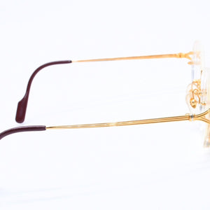 Very Good Condition CARTIER Two Point Rimless Glasses 1932880 Metal Wine Red Gold Hardware Used 4a004258