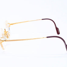 Load image into Gallery viewer, 極美品 CARTIER カルティエ ツーポイント リムレス メガネ 1932880 メタル ワインレッド ゴールド金具 中古 4a004258