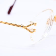 Load image into Gallery viewer, 極美品 CARTIER カルティエ ツーポイント リムレス メガネ 1932880 メタル ワインレッド ゴールド金具 中古 4a004258