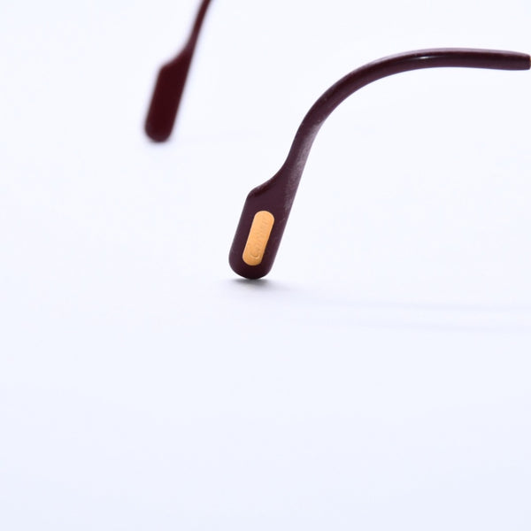 Very Good Condition CARTIER Two Point Rimless Glasses 1932880 Metal Wine Red Gold Hardware Used 4a004258