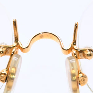 Very Good Condition CARTIER Two Point Rimless Glasses 1932880 Metal Wine Red Gold Hardware Used 4a004258