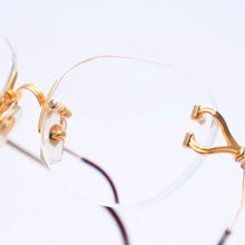 Load image into Gallery viewer, 極美品 CARTIER カルティエ ツーポイント リムレス メガネ 1932880 メタル ワインレッド ゴールド金具 中古 4a004258