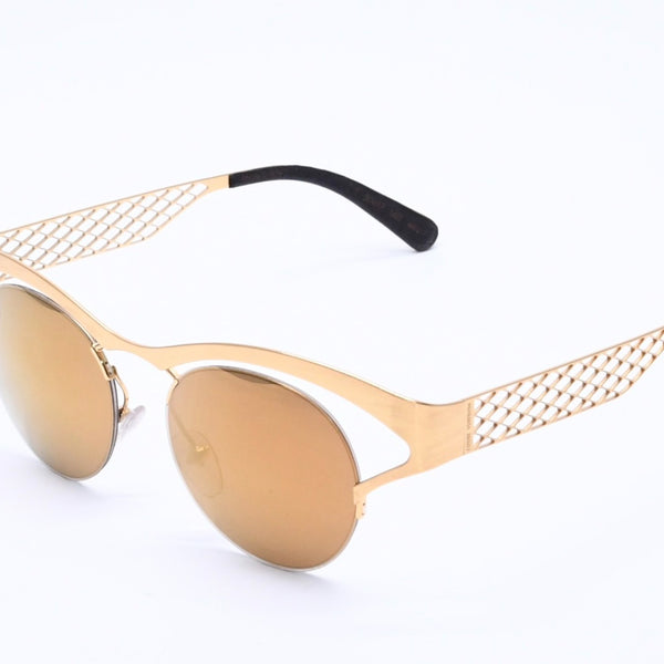 極美品 LOUIS VUITTON ルイヴィトン Sunglasses サングラス GP×レザー Gold ゴールド M0117 中古 4a004301