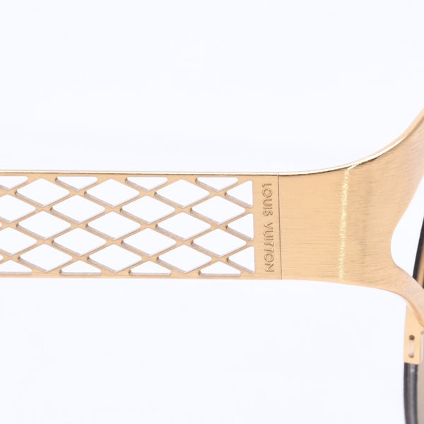 極美品 LOUIS VUITTON ルイヴィトン Sunglasses サングラス GP×レザー Gold ゴールド M0117 中古 4a004301