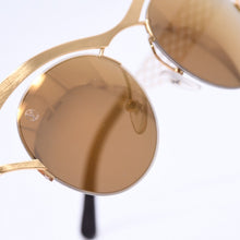Load image into Gallery viewer, 極美品 LOUIS VUITTON ルイヴィトン Sunglasses サングラス GP×レザー Gold ゴールド M0117 中古 4a004301
