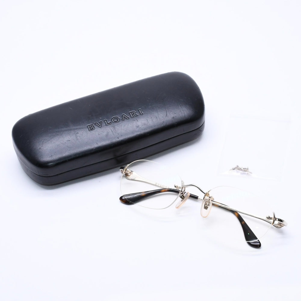 BVLGARI ブルガリ 伊達メガネ アイウェア 203K サイズ51-20 135 K14WG刻印 ゴールド クリア べっ甲カラー 美品 中古 4a004286
