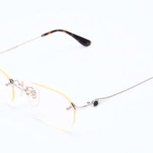 BVLGARI ブルガリ 伊達メガネ アイウェア 203K サイズ51-20 135 K14WG刻印 ゴールド クリア べっ甲カラー 美品 中古 4a004286