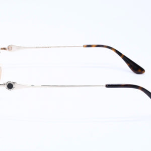 BVLGARI ブルガリ 伊達メガネ アイウェア 203K サイズ51-20 135 K14WG刻印 ゴールド クリア べっ甲カラー 美品 中古 4a004286