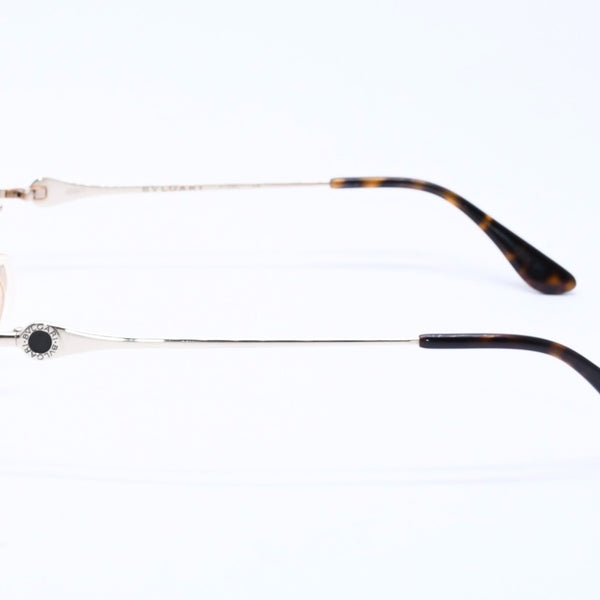 BVLGARI ブルガリ 伊達メガネ アイウェア 203K サイズ51-20 135 K14WG刻印 ゴールド クリア べっ甲カラー 美品 中古 4a004286